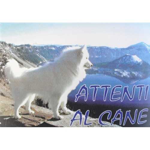 Cartello attenti al cane Samoiedo