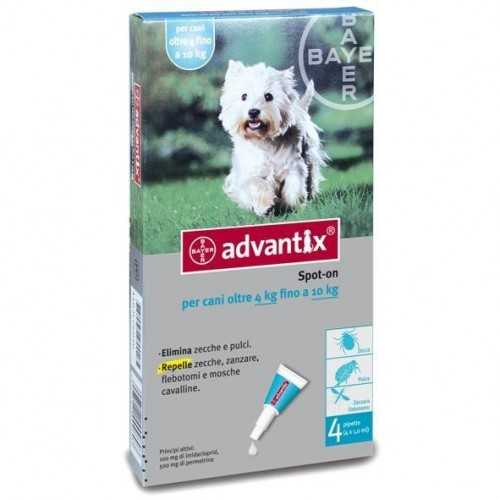 Advantix per cani piccoli 4-10 kg.  - 4 pipette