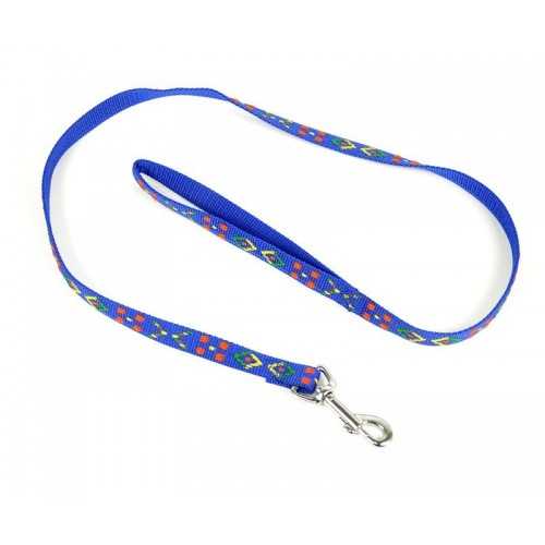 Guinzaglio per cane in nylon colore blu fantasia cm 100x1