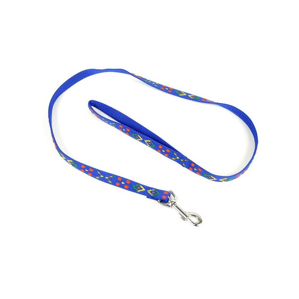 Guinzaglio per cane in nylon colore blu fantasia cm 100x1