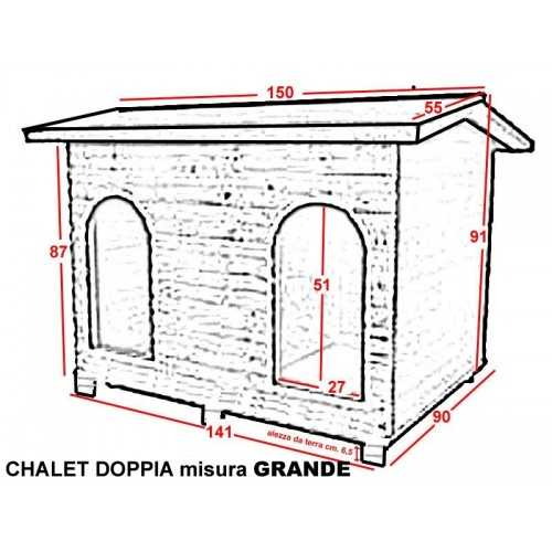 Cuccia Chalet doppia riscaldata misura grande